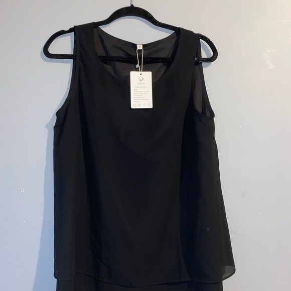 Jouica Tops - Chic Black Sleeveless Blouse